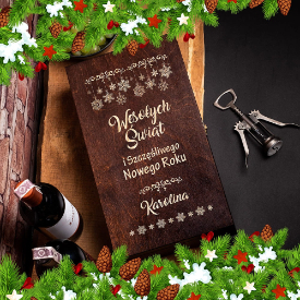 Skrzynka na wino z grawerem, opakowanie na prezent na alkohol